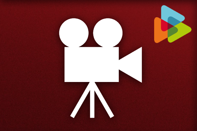 En illustration med en gammaldags filmkamera