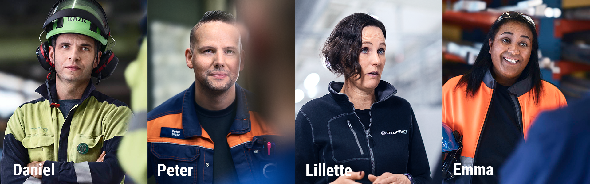 Daniel, Peter, Lillette och Emma på bild