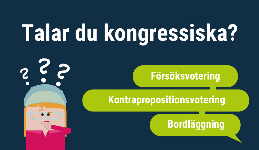 En grafisk bild med illustrationen av en "gubbe" som ser fundersam ut. På bilden står det: Vad betyder alla konstiga ord?