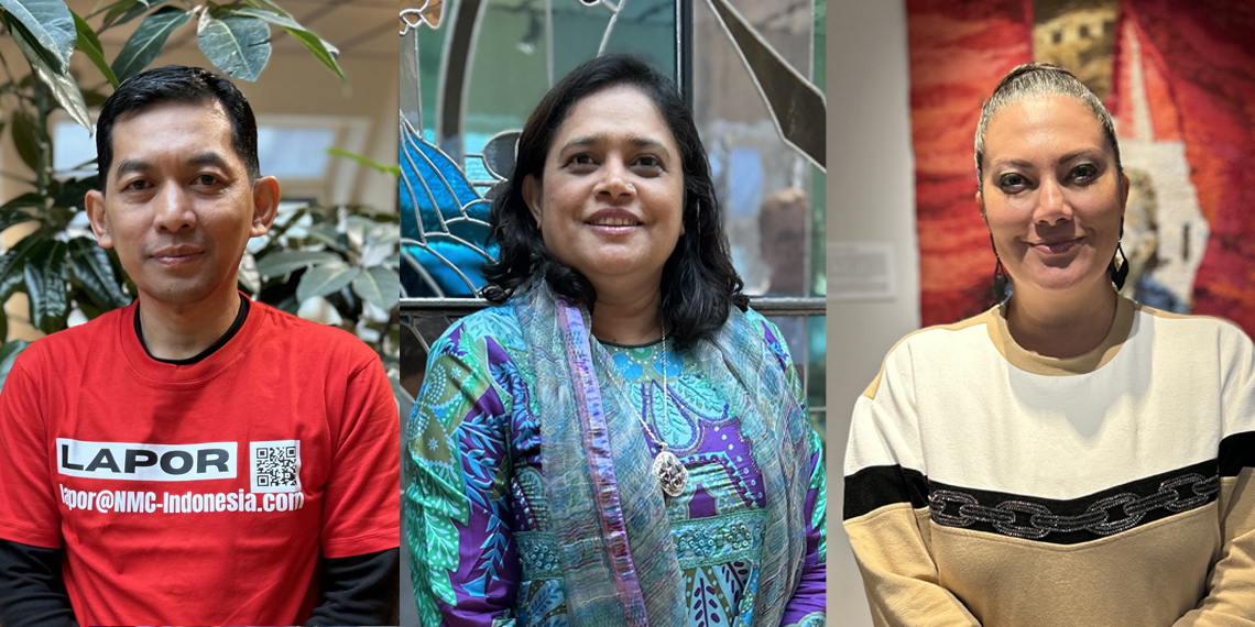 Fackliga företrädare från Indonesien, Bangladesh och Turkiet