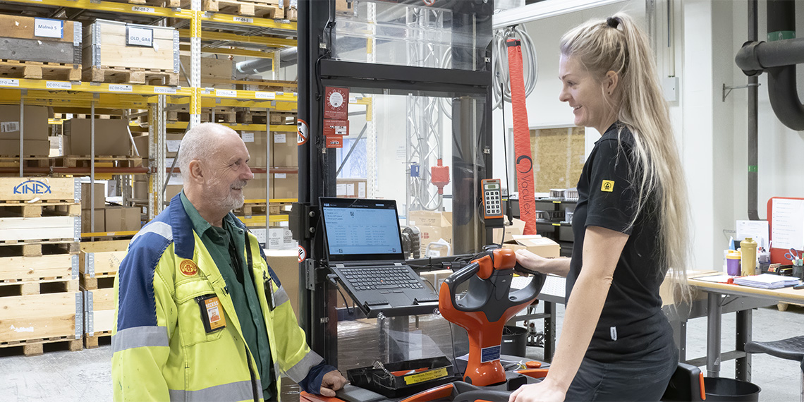 Matz Lönn, RSO, och Malin Storås, anställd på ABB i Västerås.