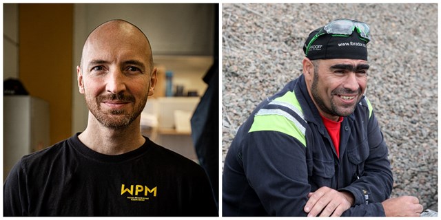 Mårten Pedersen, WPM, och Tarek Al Jarouchi, regionalt skyddsombud IF Metall.