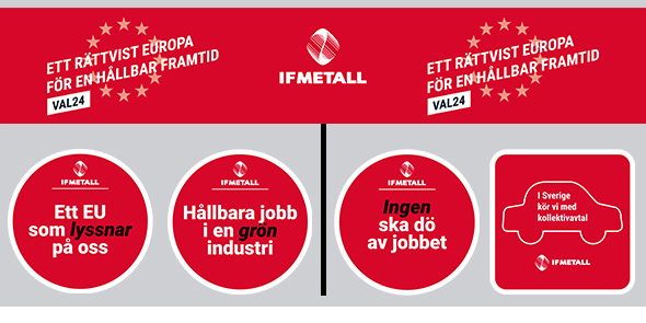 De skyltar som ingår i första maj