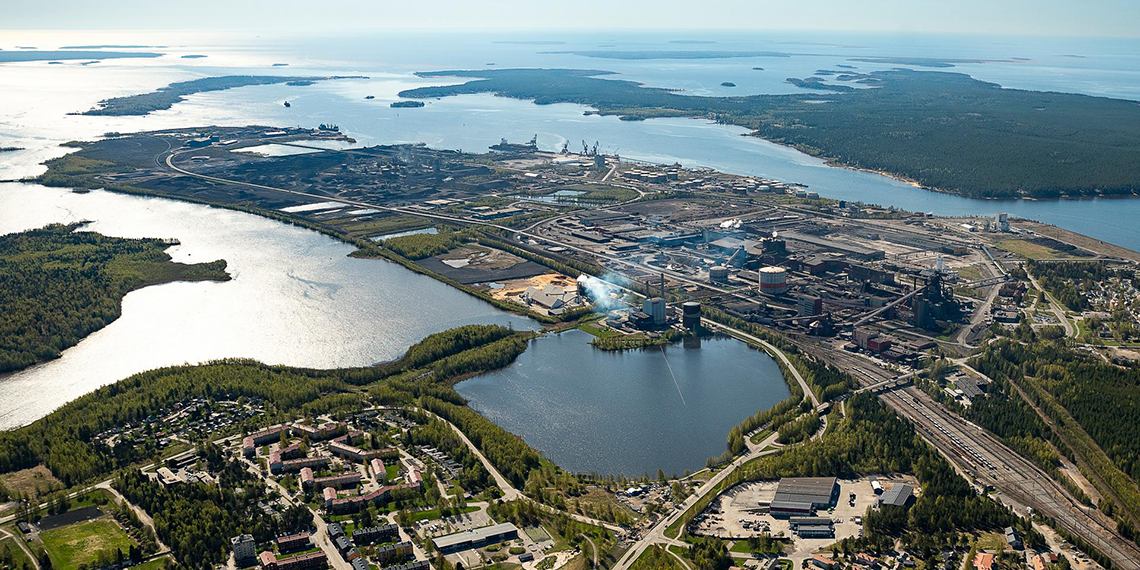 Luleå från ovan. SSAB i fokus.