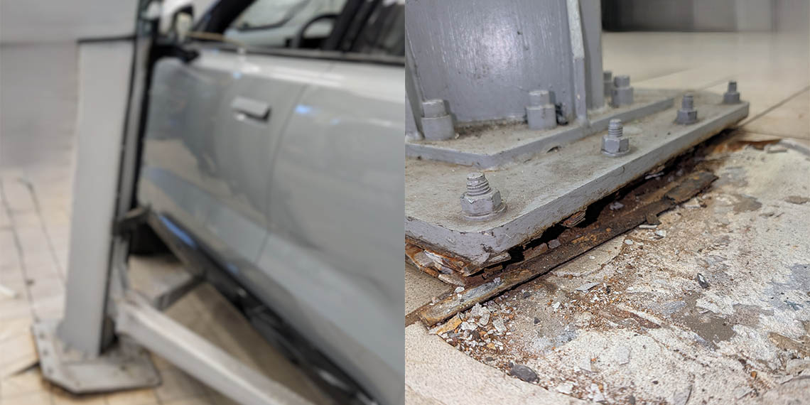 Närbild på rostiga bultar