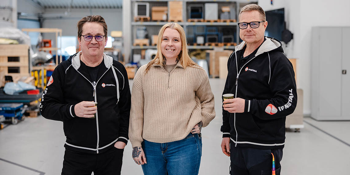 Rolf Sass, fackligt-politiskt ansvarig, Julia Jansson, vice ordförande, och ordförande Tony Bölja