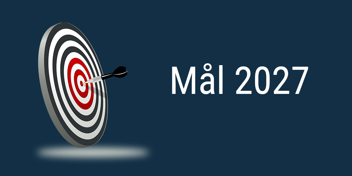 En piltavla och texten Mål 2027
